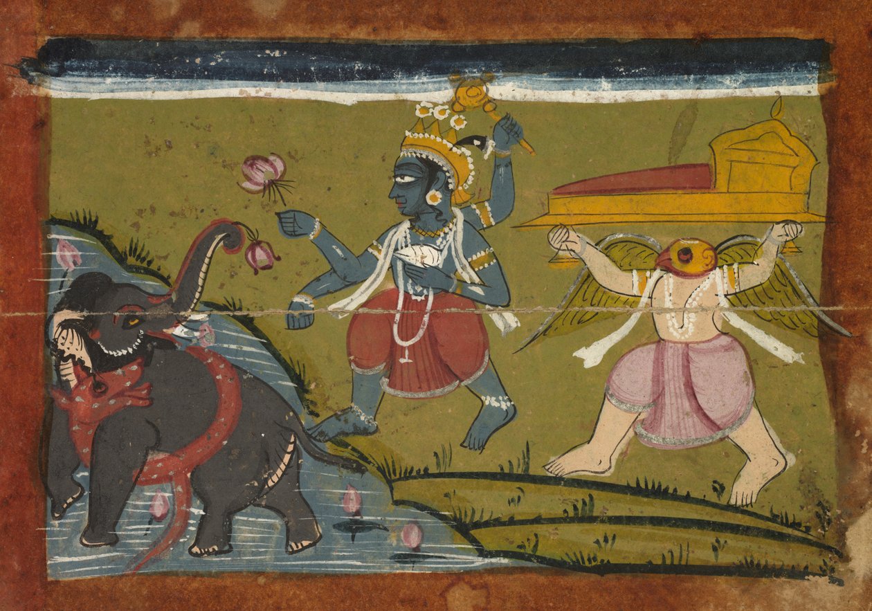 Gajendra Moksha: The Salvation of the King of the Elephants av Unknown artist