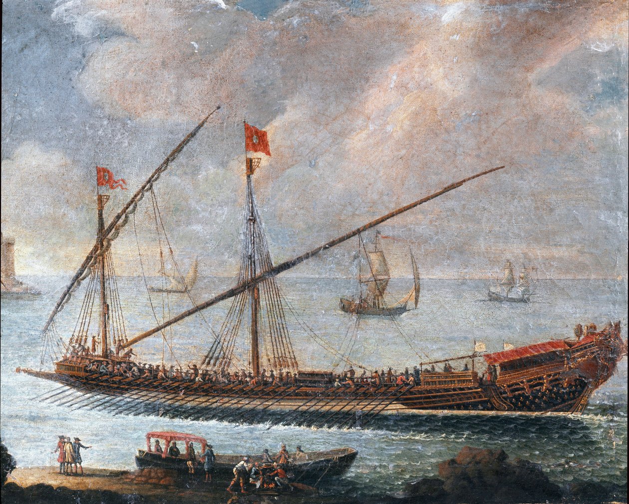 Bysse som forlater havnen i Genova (maleri av Unknown artist