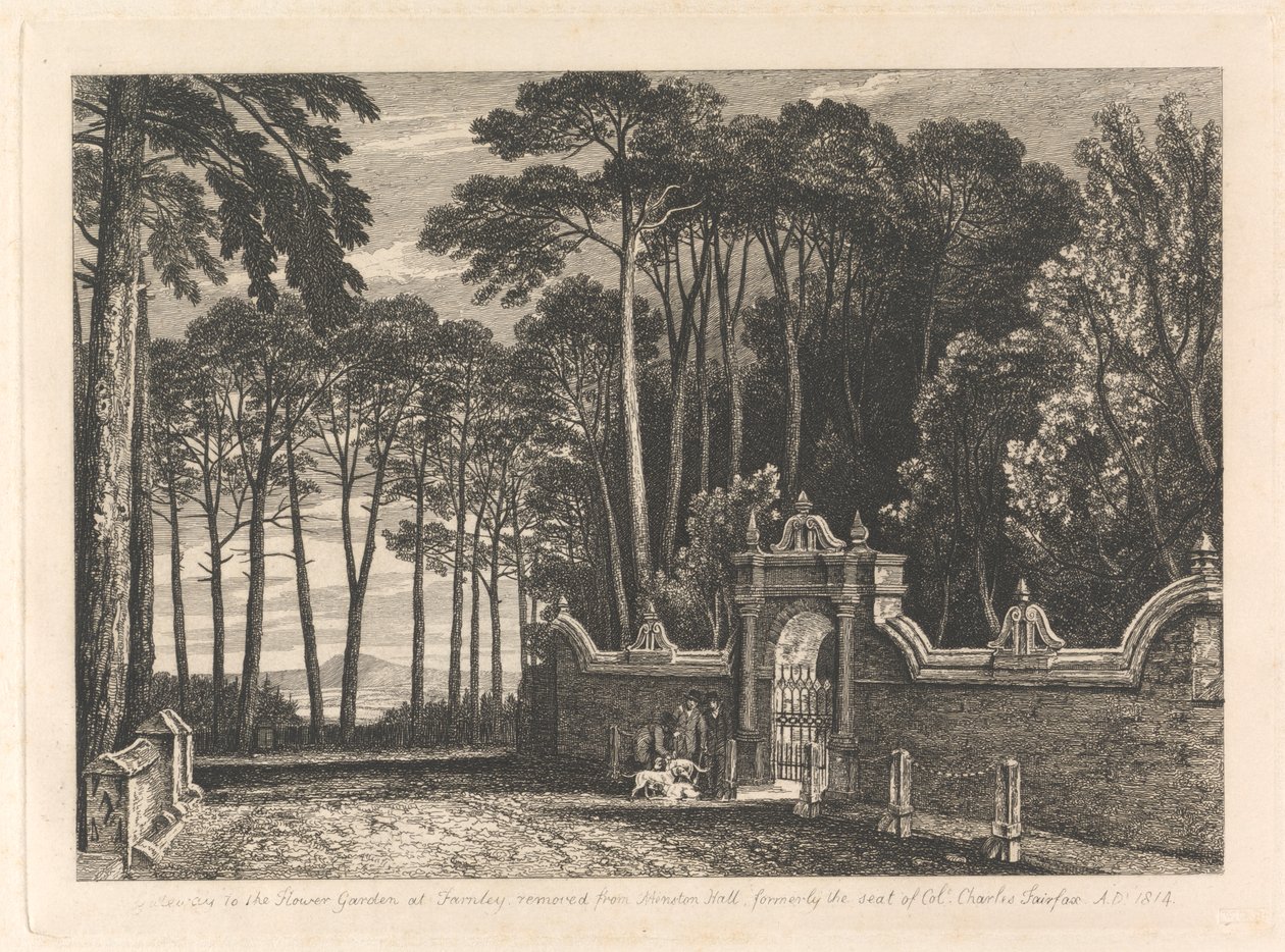 Inngangsporten til blomsterhagen på Farnley av Unknown artist