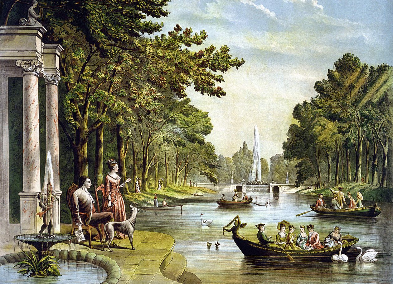 General La Fayette (Lafayette) (1757 - 1834) i sin sommerbolig. av Unknown artist