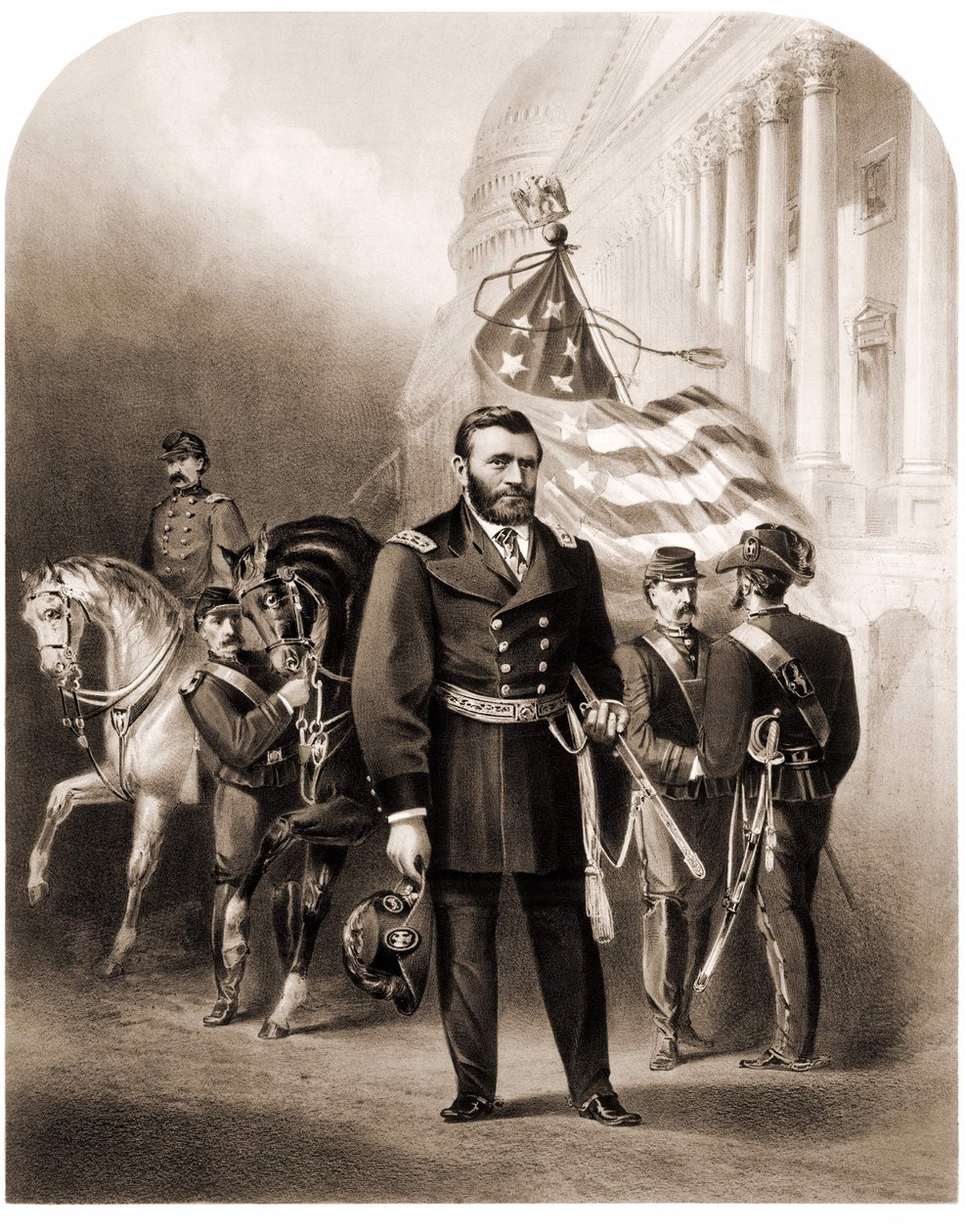 General Ulysses Grant (1822-1885), American statesman av Unknown artist