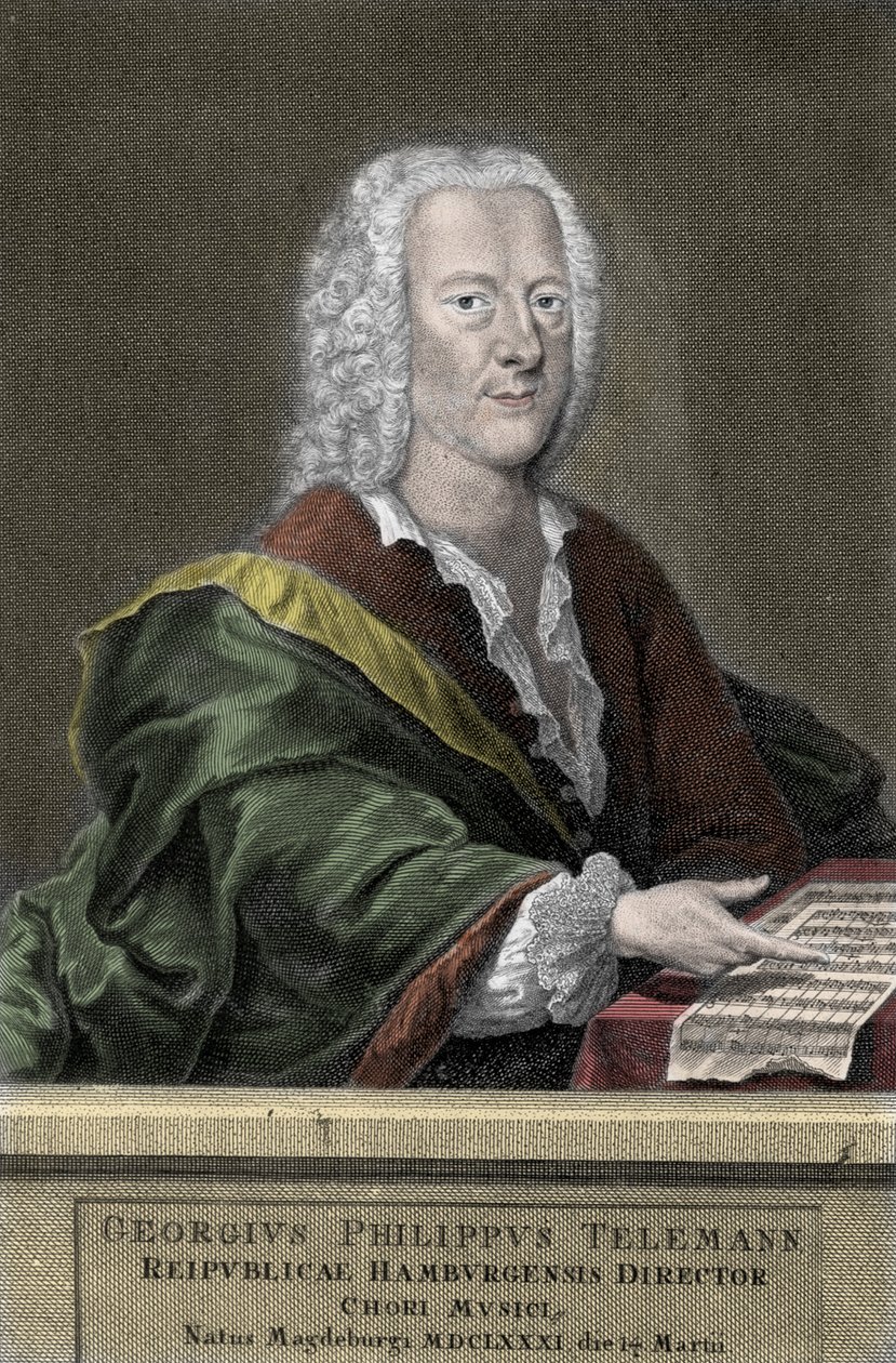 Georg Philipp Telemann (1681-1767), tysk komponist. av Unknown artist