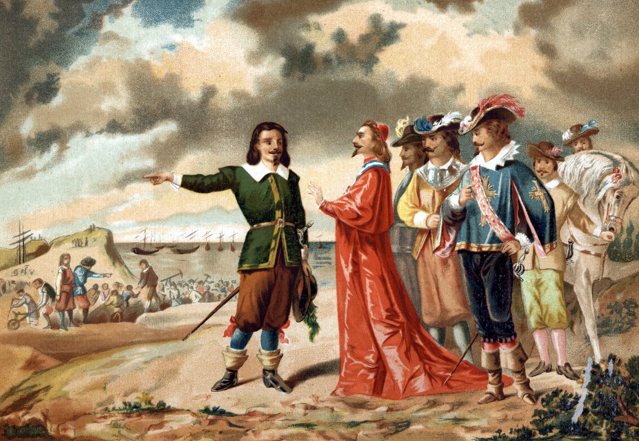 Girard DESARGUES fransk matematiker (1591-1661) ved hovedkvarteret til La Rochelle med Richelieu i 1627. av Unknown artist