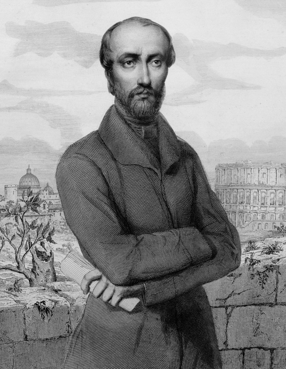 Giuseppe Mazzini, Italian patriot and politician - 1864 - Portrait of the Italian Republican politician Giuseppe Mazzini (1805-1872) av Unknown artist