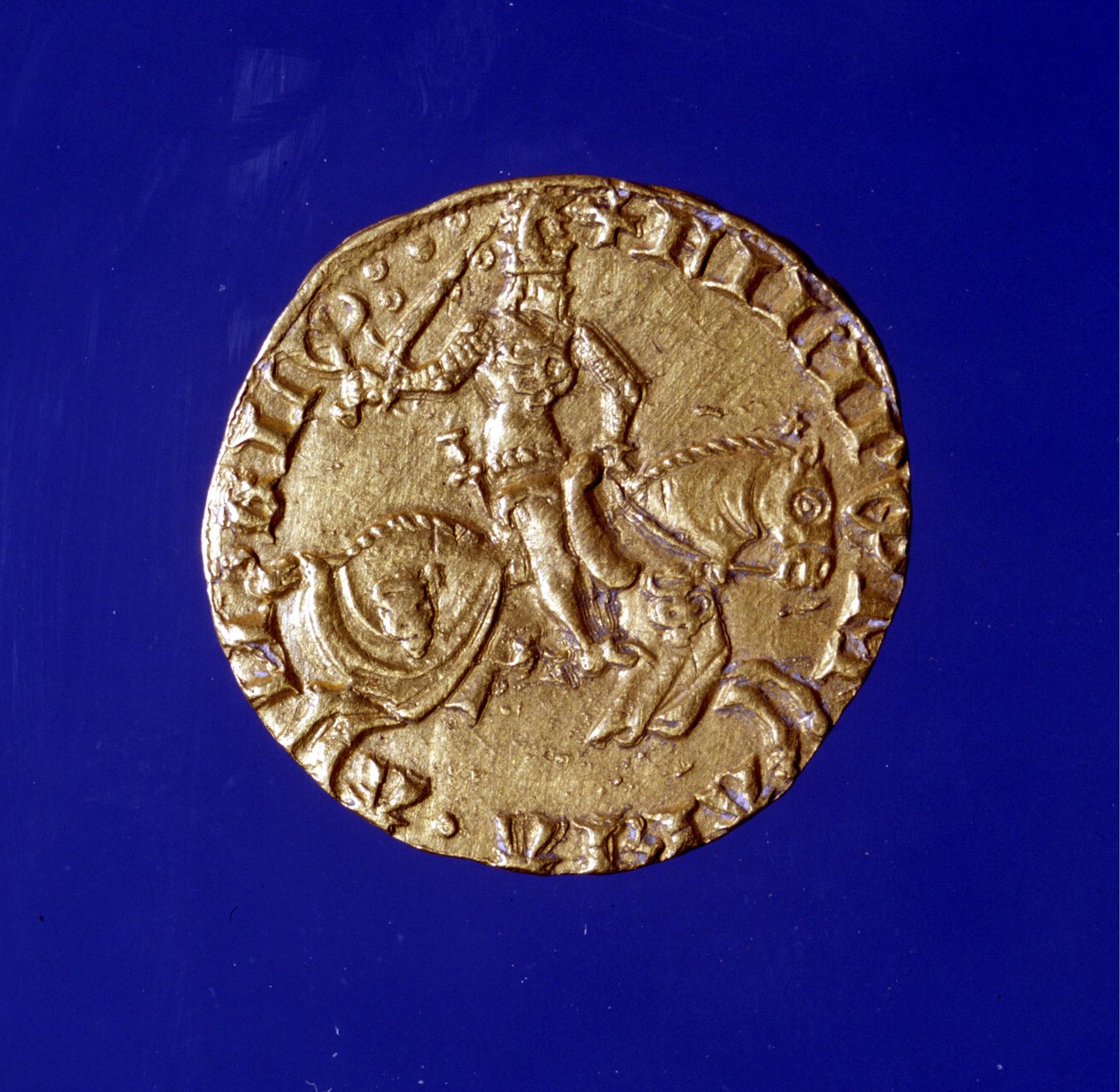 Gullmynt med bildet av Filippo Maria Visconti (1392 - 1447). av Unknown artist