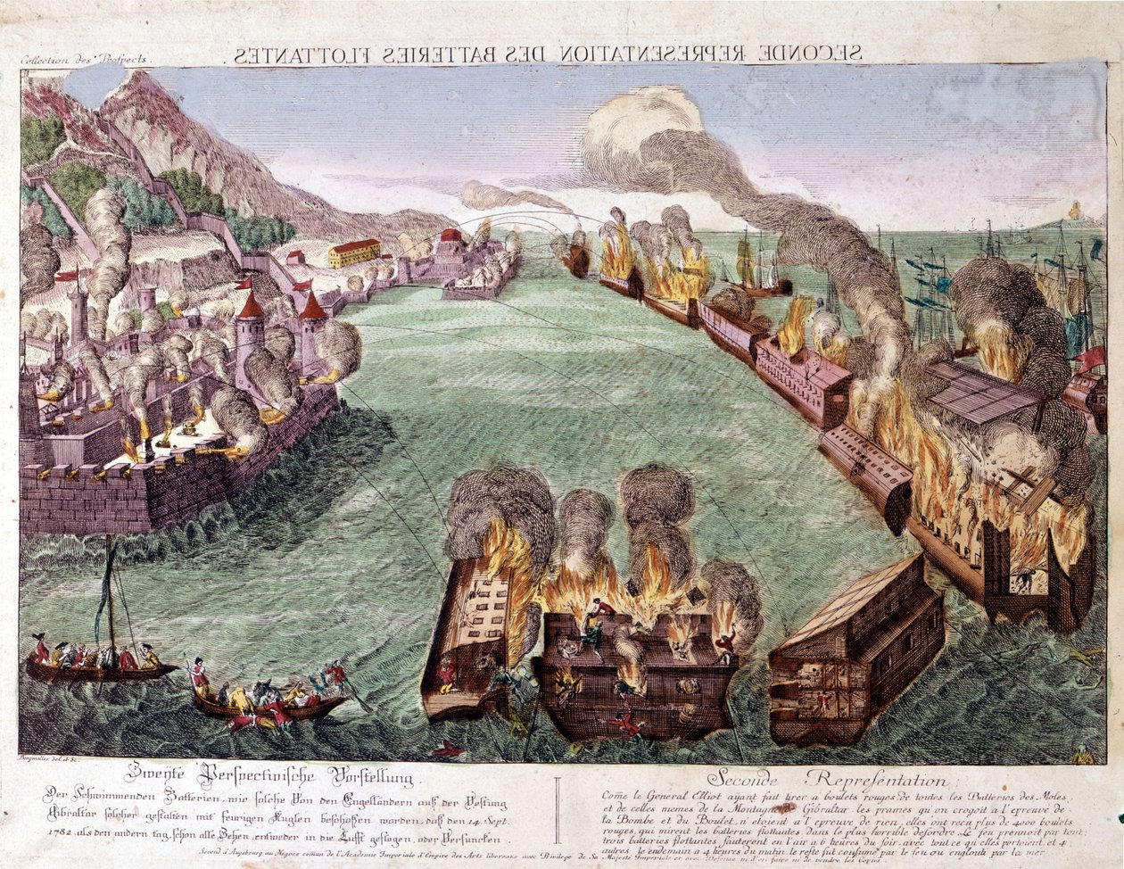 Grand Siege of Gibraltar 1779-1783 (gravering) av Unknown artist