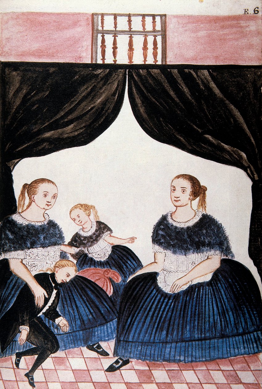 Group of Mourning Women, fra boken "Trujillo of Peru" eller "Codex Martinez Companion", av Baltazar Martinez Companion og Bujanda, biskop av Trujillo (1782-1785) av Unknown artist