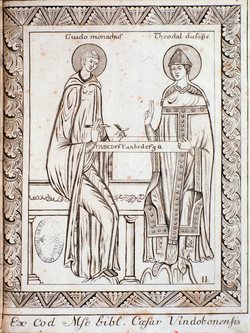 Guido d'Arezzo (gravering av Unknown artist