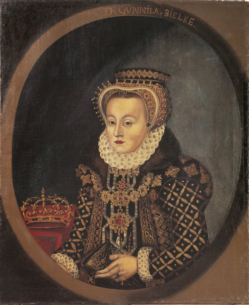 Gunilla Bielke, reine consort de Suede Finlande - Portrett av Gunilla Bielke (1568-1597), dronning av Sverige, anonym. Olje på lerret av Unknown artist
