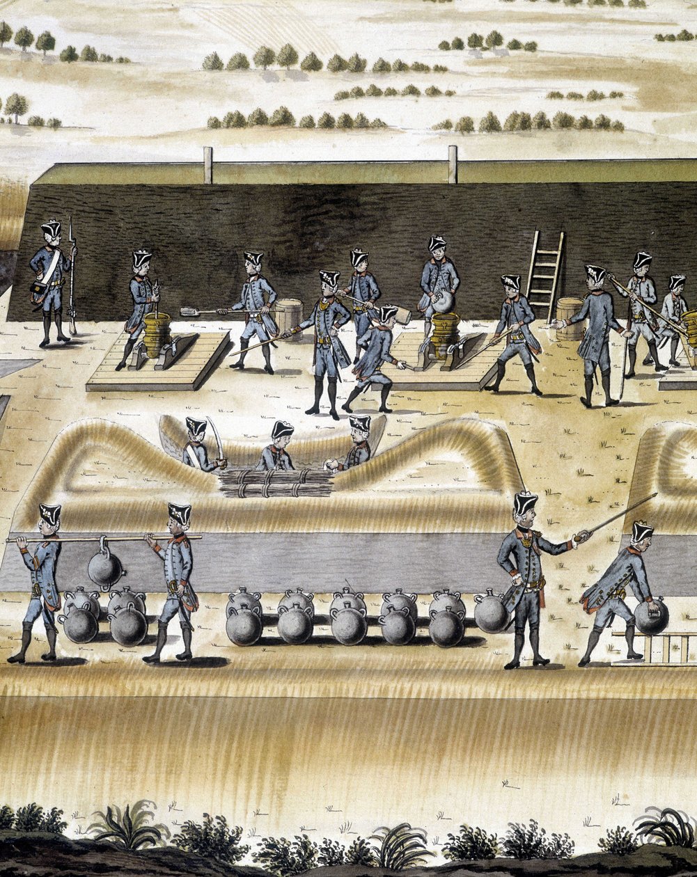 Gunners at work - i "Artillery Treaty", av François Lingier, Strasbourg av Unknown artist