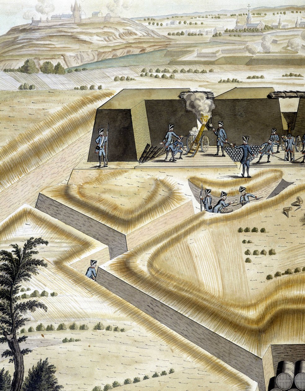 Gunners at work - i «Artillery Treaty», av François Lingier, Strasbourg av Unknown artist