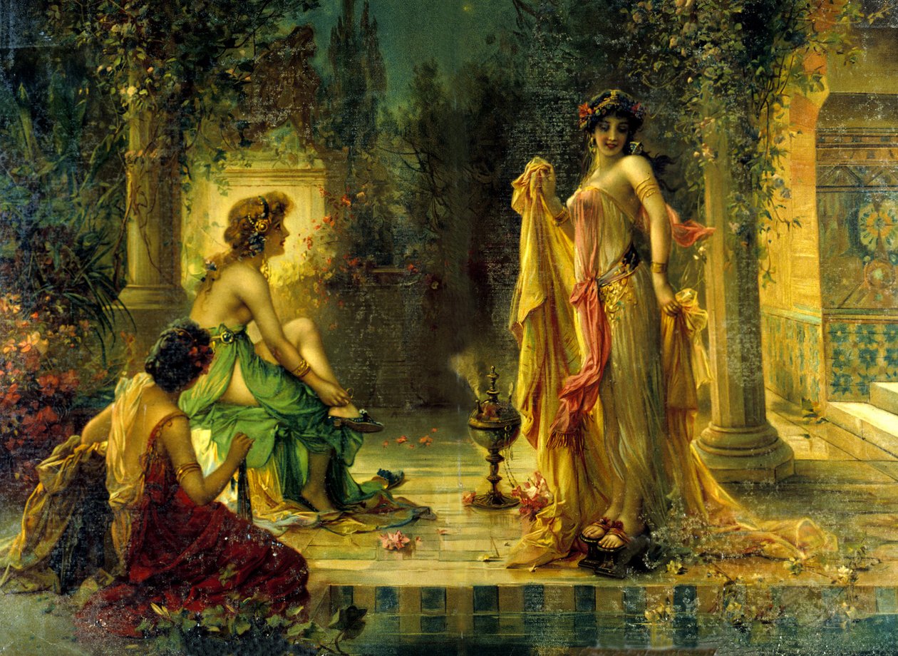 Harem scene. 1800-talls kromolitografi. av Unknown artist