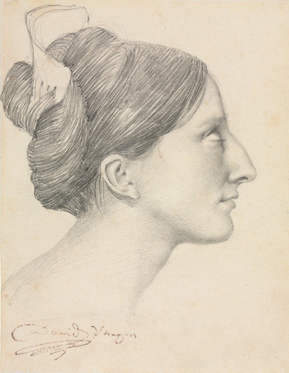 Leder for en kvinne i profil (George Sand) av Unknown artist