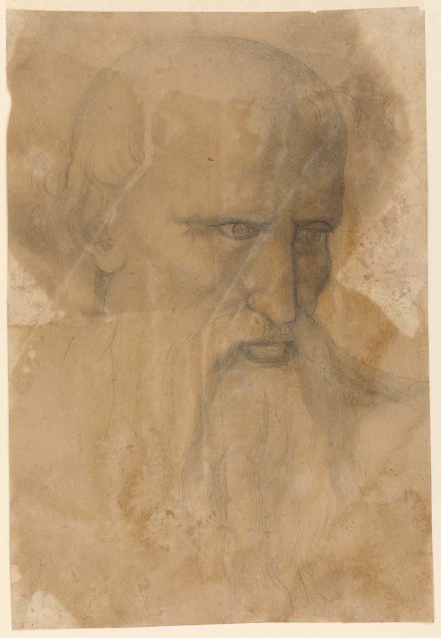 Leder for en eldre skjeggete mann av Unknown artist