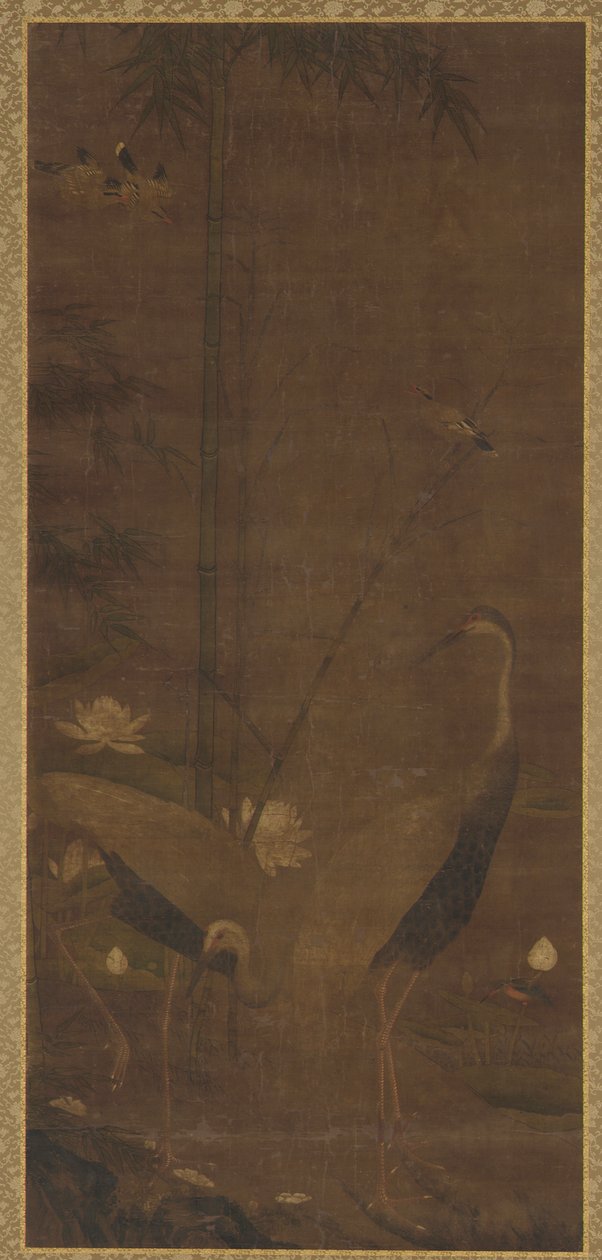 Hegre, Lotus og bambus av Unknown artist