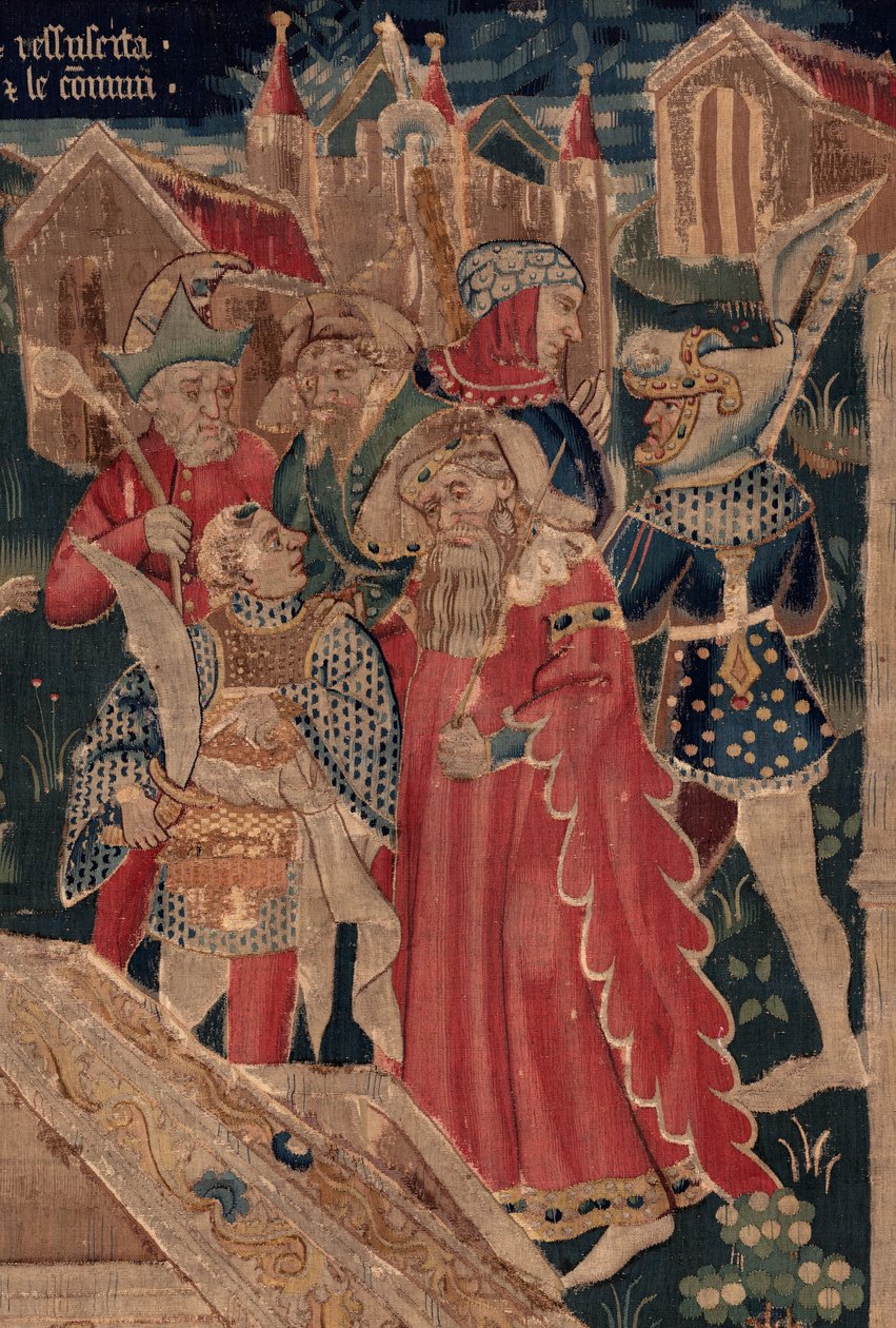 Historien om Saint Piat og Saint Eleuthère, scene 12: Oppstandelsen til tribunens datter Detalj. av Unknown artist