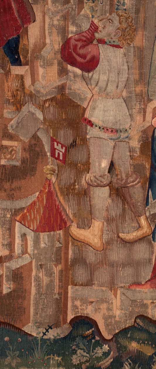 Historien om Saint Piat og Saint Eleuthère, Scene 6 Detalj midt til venstre. En mann. av Unknown artist