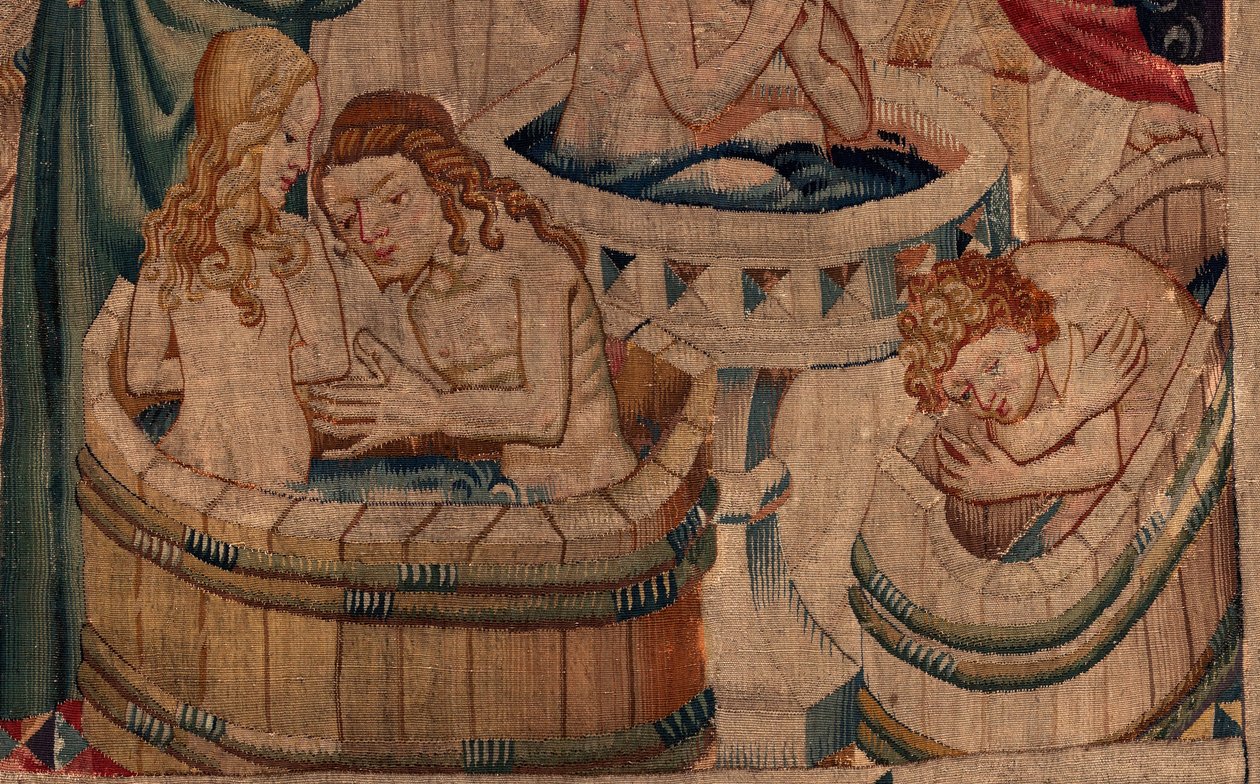 Historien om Saint Piat og Saint Eleuthère, Scene 7 dåp av de eksilkristne, Detalj. Dåpen. av Unknown artist