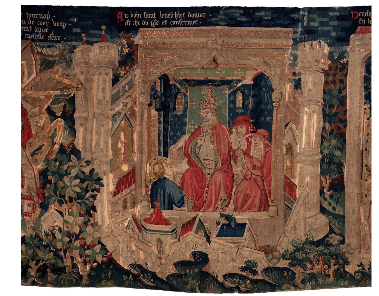 Historien til Saint Piat og Saint Eleuthère, scene 9 Saint-Éleuthère er bekreftet som biskopen av Tournai (Au boin saint l