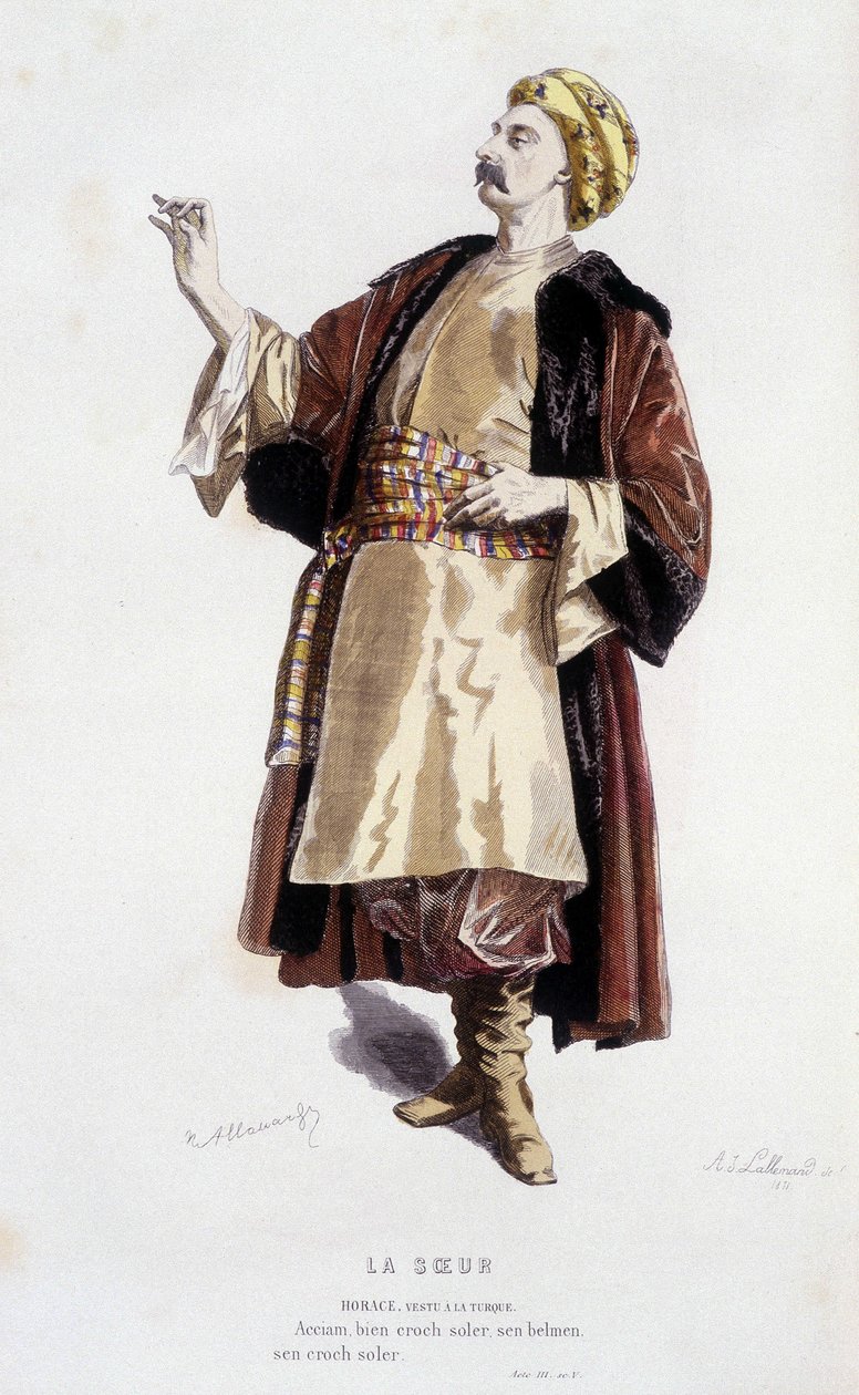 Horace i ""søsteren" (av Jean de Routrou i 1647), i ""Fransk teater på 1500- og 1600-tallet før Moliere"" av Edouard Fournier. av Unknown artist