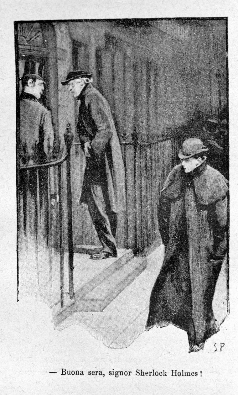 Illustrasjon av boken Sherlock Holmes. Slutten av 1800-tallet. av Unknown artist