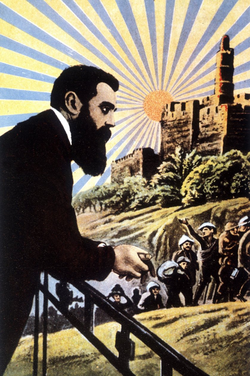 Illustrasjon som representerer Theodor Herzl (1860 - 1904), jødisk forfatter av ungarsk opprinnelse. av Unknown artist