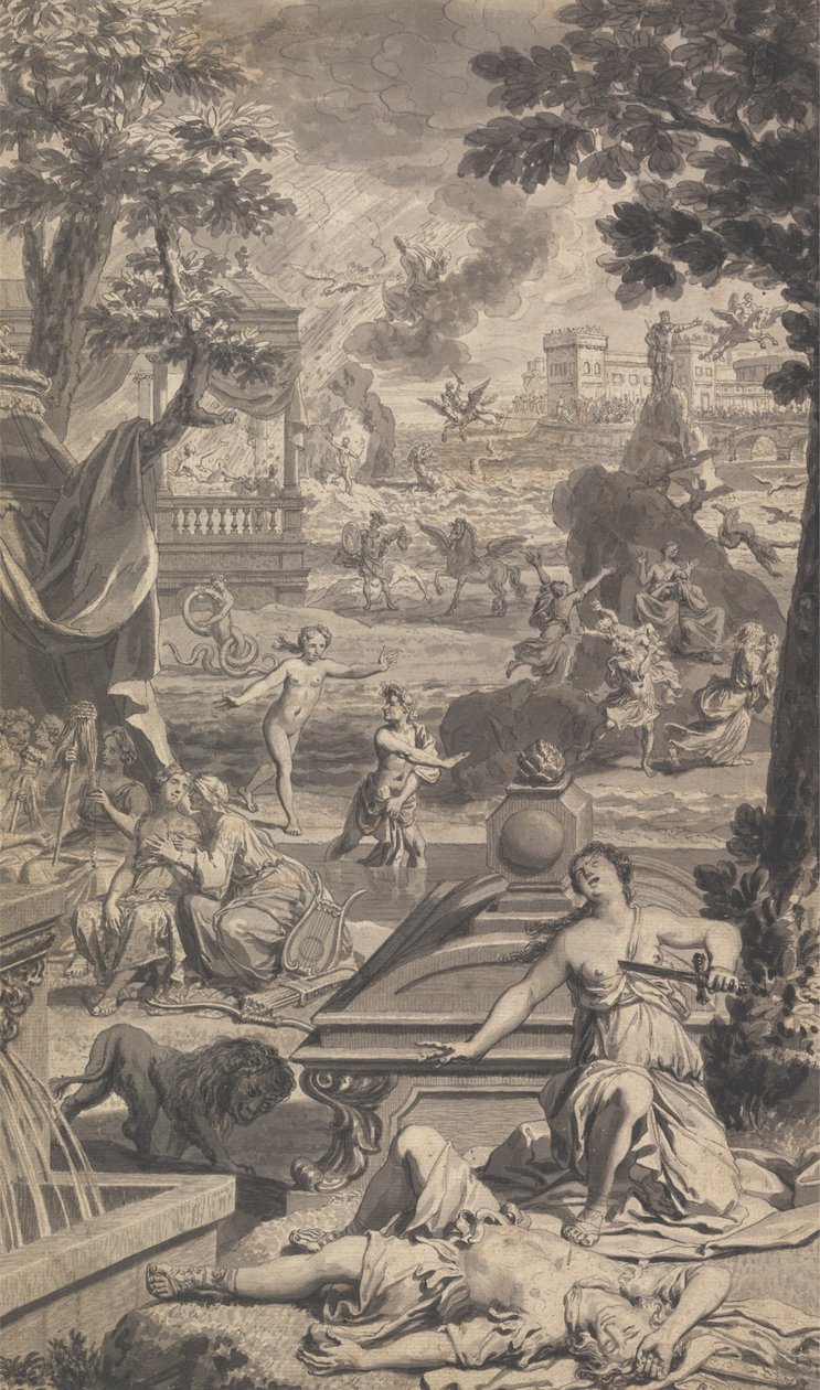 Illustrasjon til Tonsons Ovid Metamorphosis (tre av fire) av Unknown artist