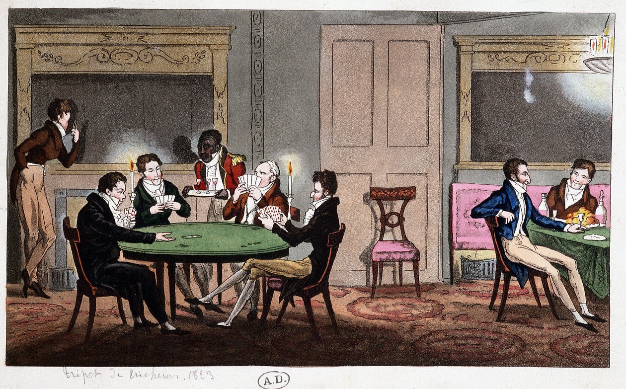 I en engelsk klubb: «Cheating Tripot», England av Unknown artist