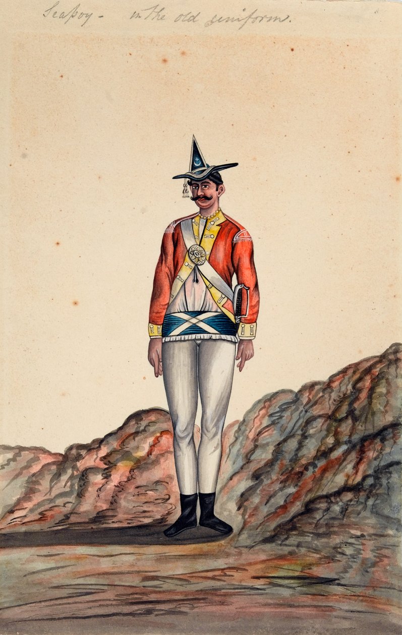 Indisk offiser, Bengal Army, 1805 ca av Unknown artist