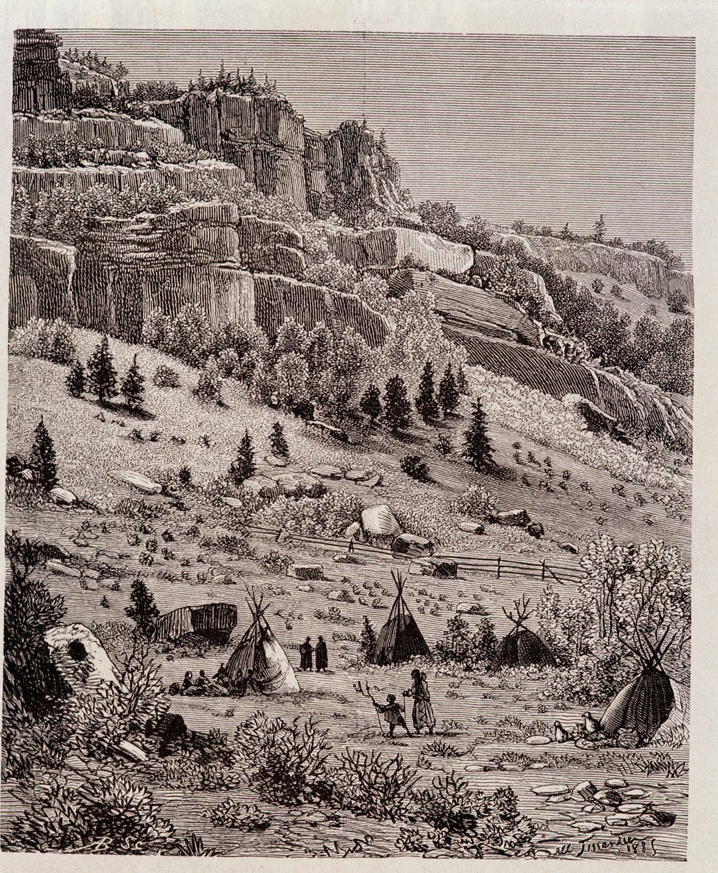 Indisk leir i Kaibab-skogen, USA - i "Tour du Monde" av Unknown artist
