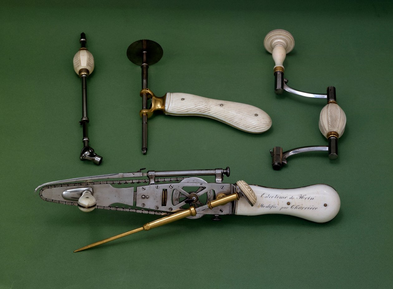 Instrumenter for kirurgi på 1700-tallet. Chaniere Hein. Coll. Del. av Unknown artist