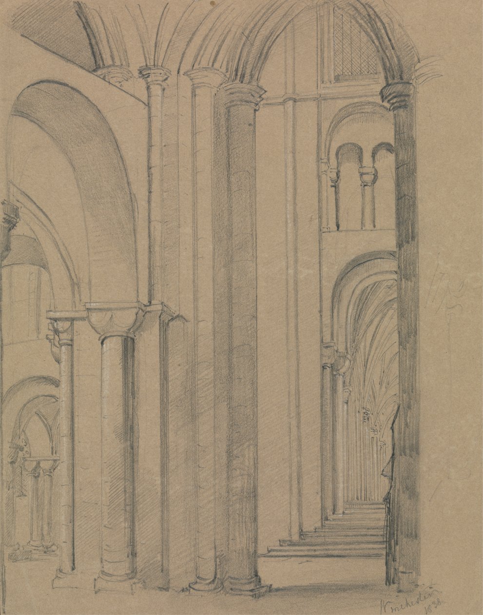 Interiøret i Winchester Cathedral av Unknown artist