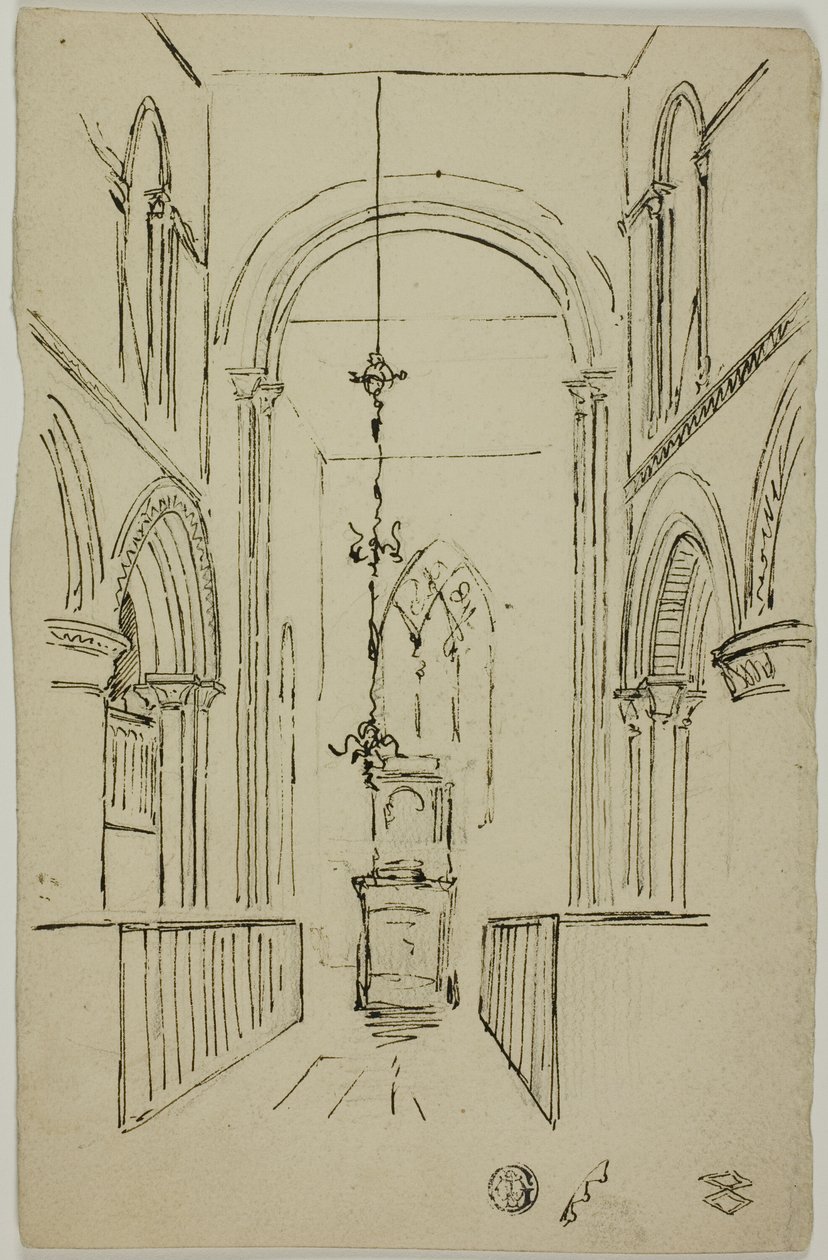 Interiøret i en katedral av Unknown artist