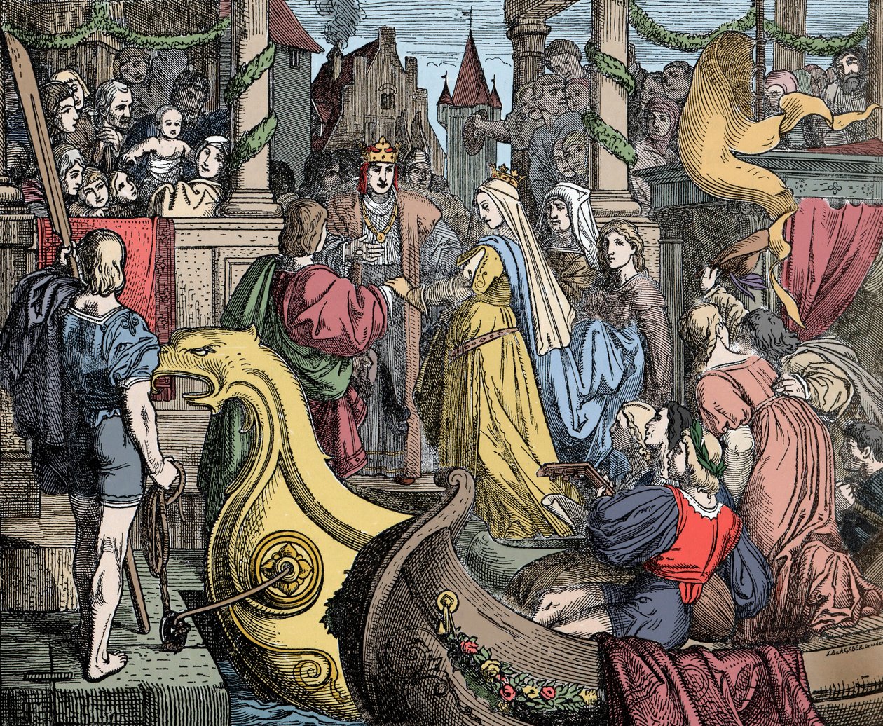 Isabels mottakelse i Worms - keiser Frederic II (av Hohenstauffen av Unknown artist