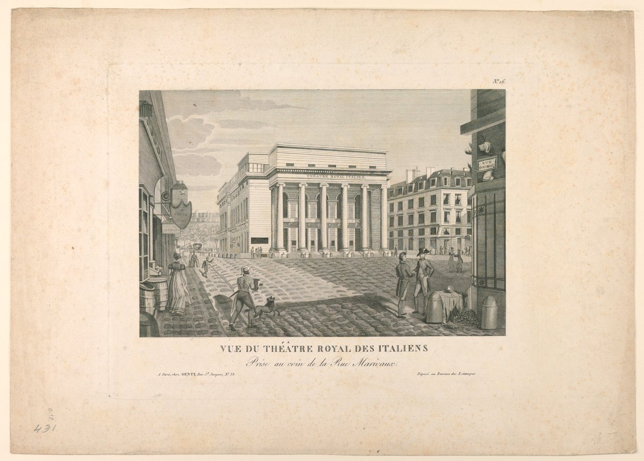 Italiensk teater, Paris av Unknown artist