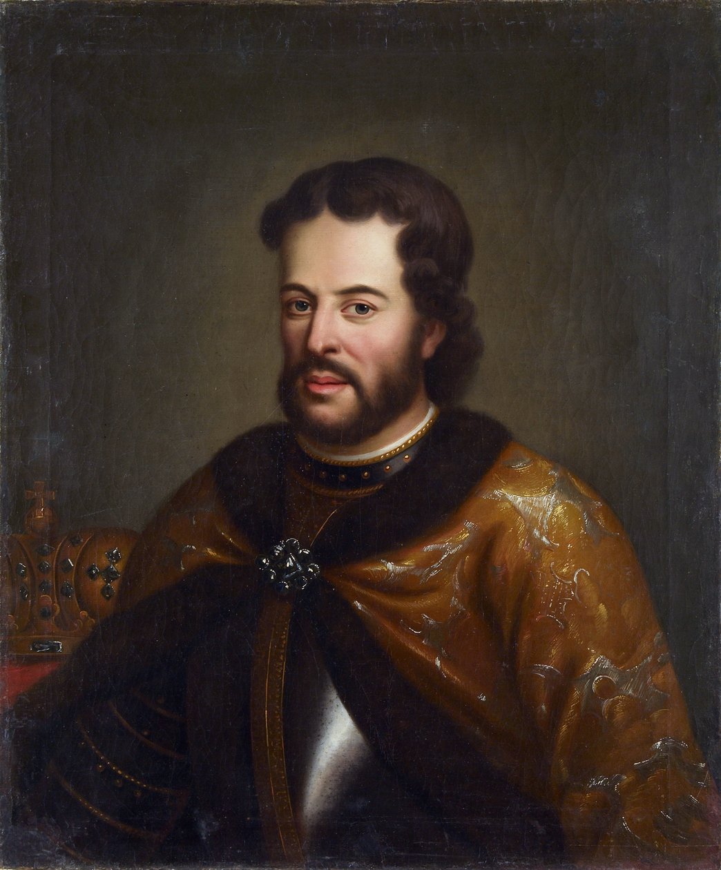 Ivan V - (le tsar tres paisible) - Portrett av tsaren Ivan V Alexeyevich (1666-1696), Anonym. Olje på lerret, andre halvdel av 1700-tallet, Statens museum for arkitektur, historie og kunst, Vladimir av Unknown artist