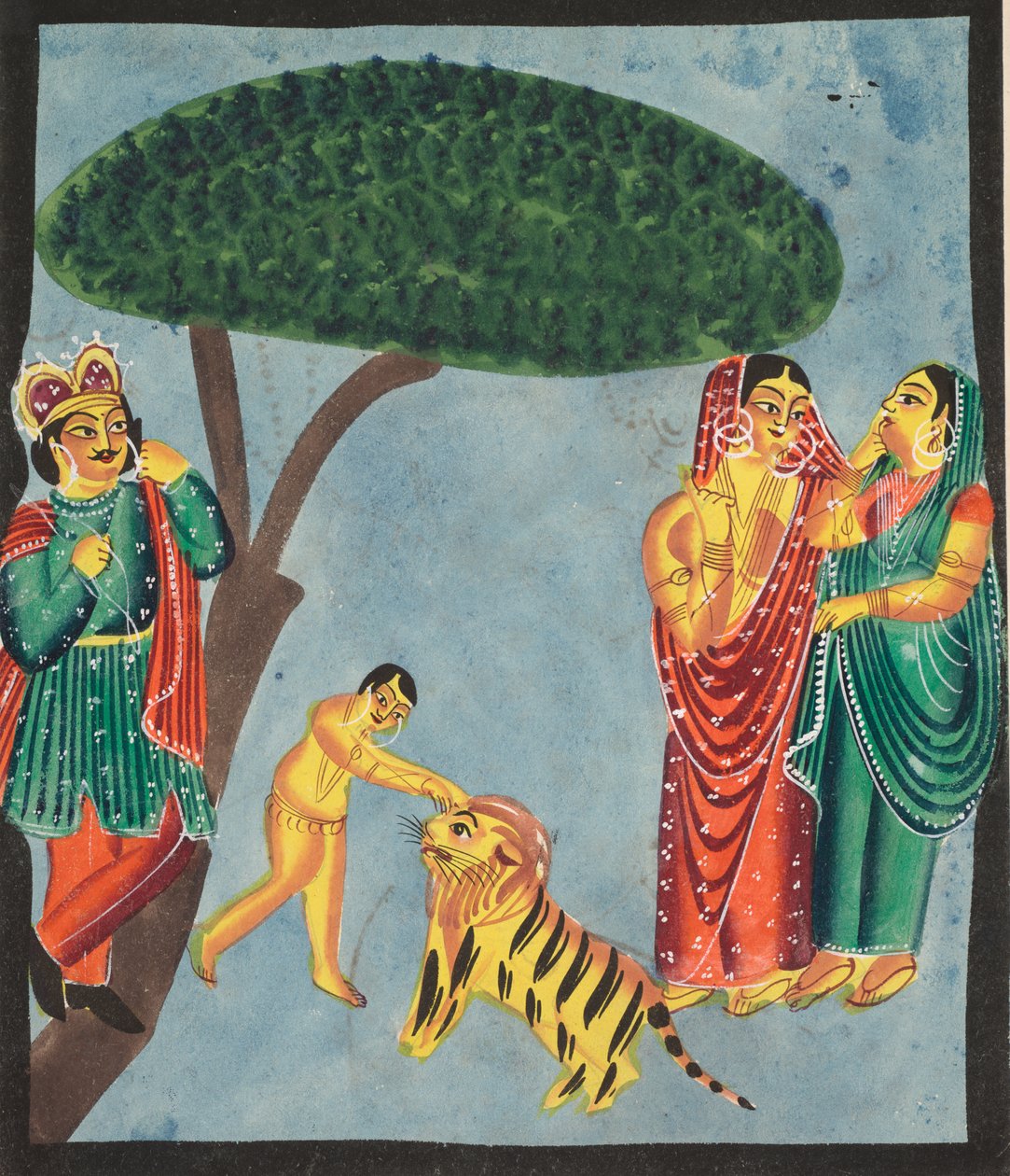 Jatayu (Ramas mytiske fugl) hindrer Ravanas vogn, prøver å forhindre bortføring av Sita (verso) av Unknown artist