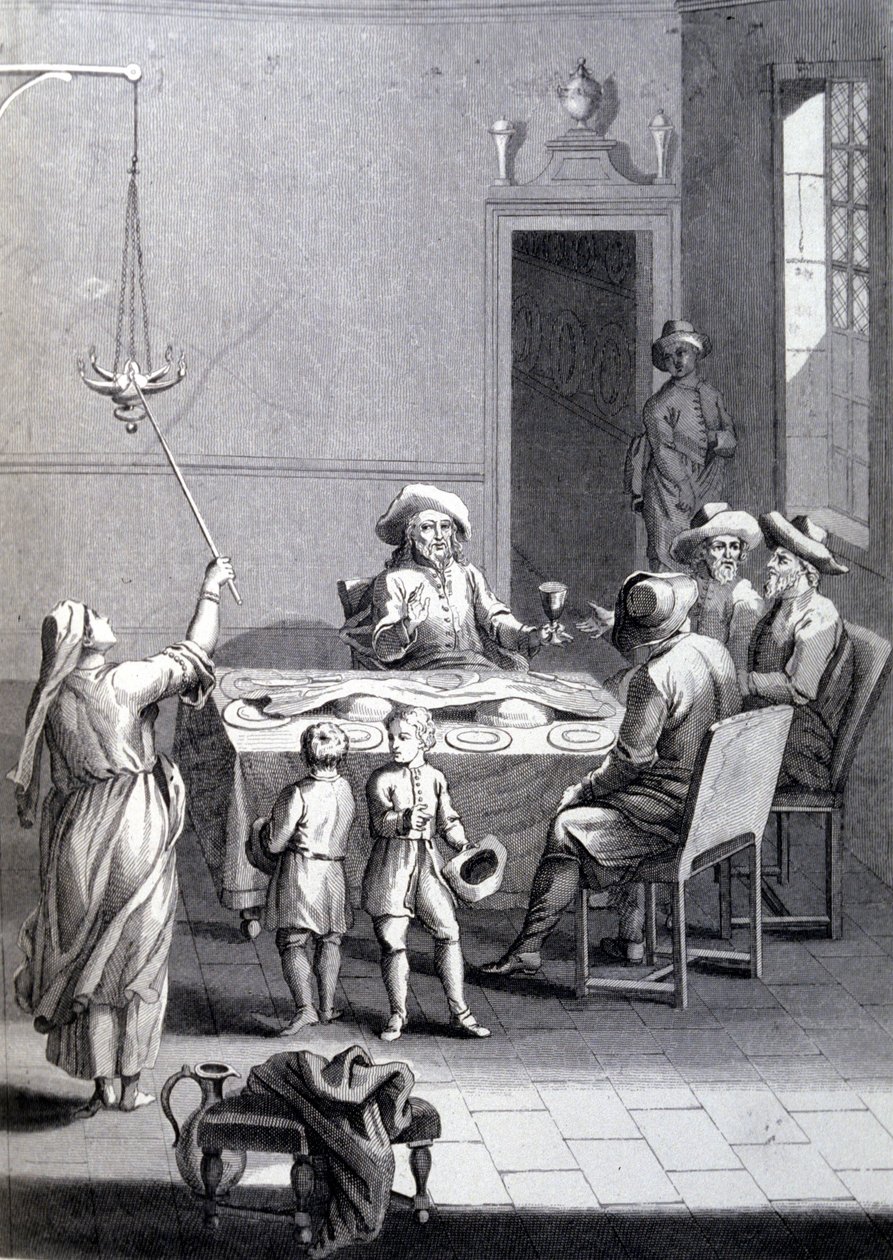 Jødisk sabbat (sabbat, sabbat eller sabbat eller sabbat). av Unknown artist