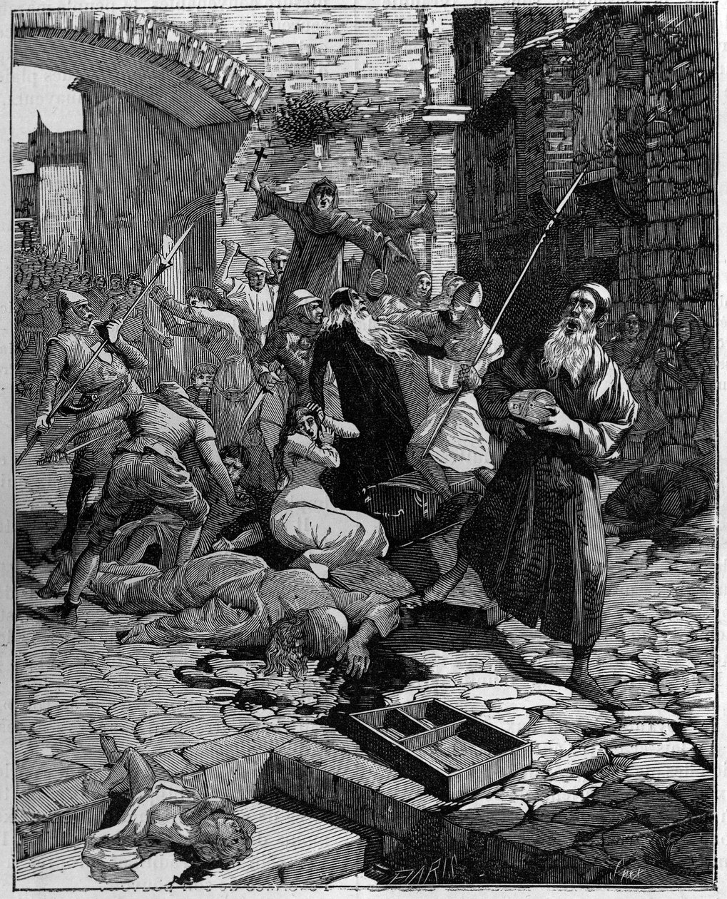 Jøder fratok eiendommen sin og jaktet fra Frankrike på 1200-tallet. av Unknown artist
