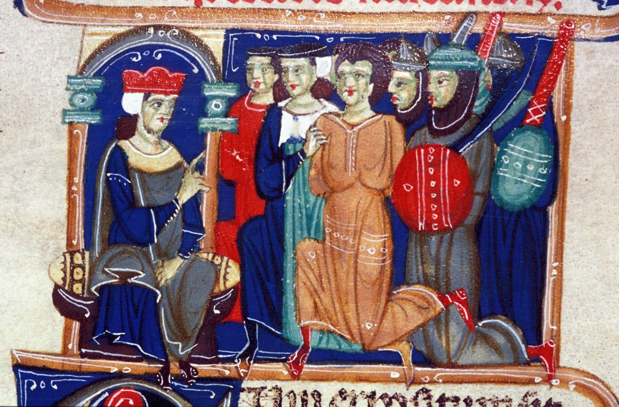 Dom av en kriminell. 1300-talls manuskript. Biblioteca Braidense, Milano. av Unknown artist