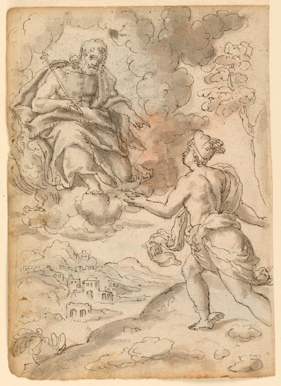 Jupiter sender Merkur til Priam av Unknown artist