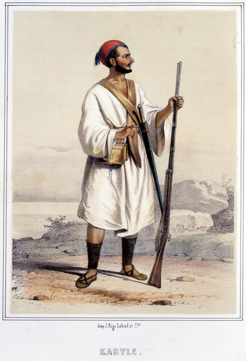 Kabylisk mann i Alger i løpet av andre halvdel av 1800-tallet. av Unknown artist