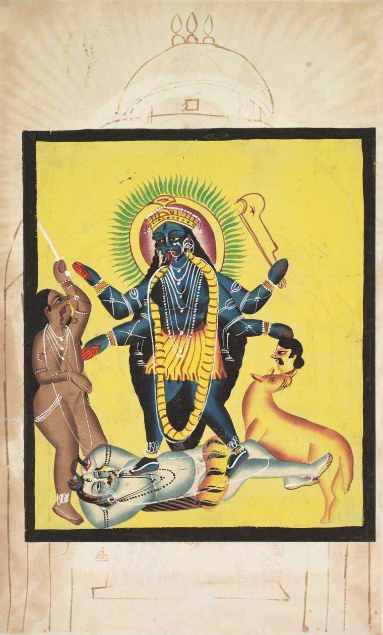 Kali står på Shiva (verso) av Unknown artist