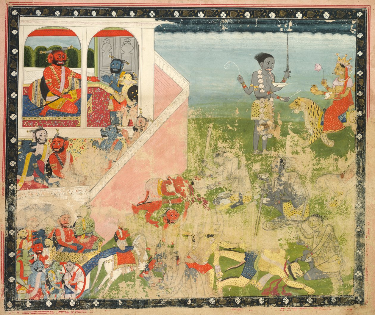 Kali og Devi Attack: Blad fra en Devi Mahatmya av Unknown artist