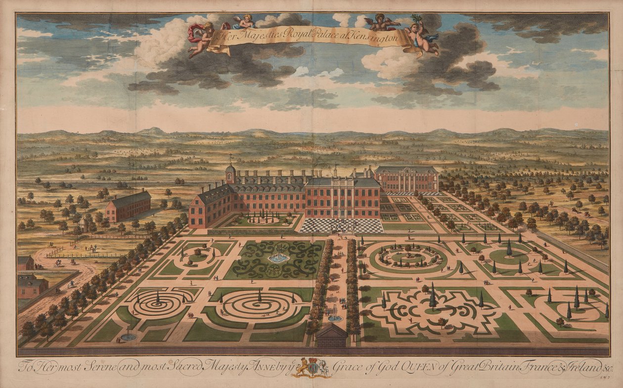 Kensington Palace, ca. 1707-14 (trykk) av Unknown artist