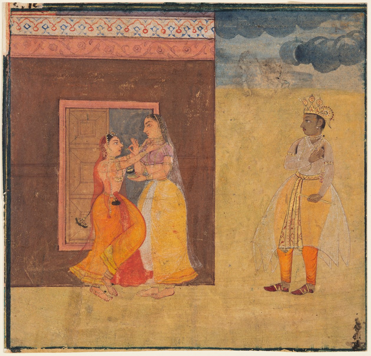Krishna Abhisarika Naika, Fra det Rasikapriya-manuskriptet av Unknown artist