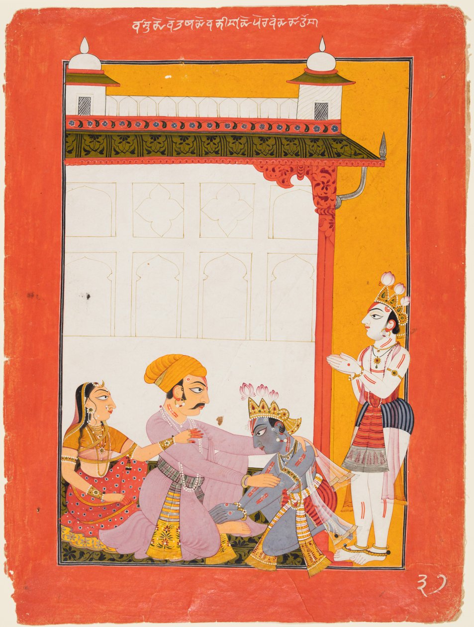 Krishna og Balarama berører føttene til Vasudeva og Devaki av Unknown artist