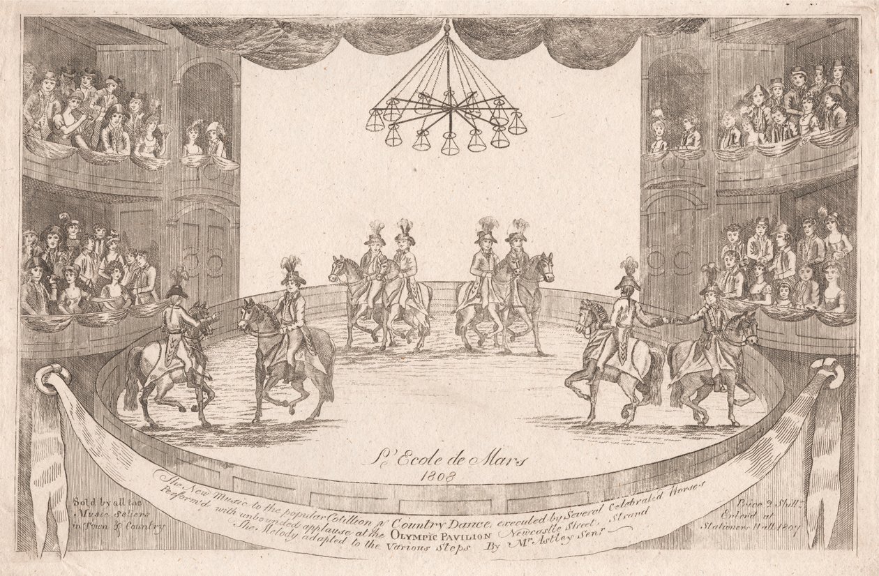 L'Ecole de Mars (utsikt over Astleys amfiteater) av Unknown artist