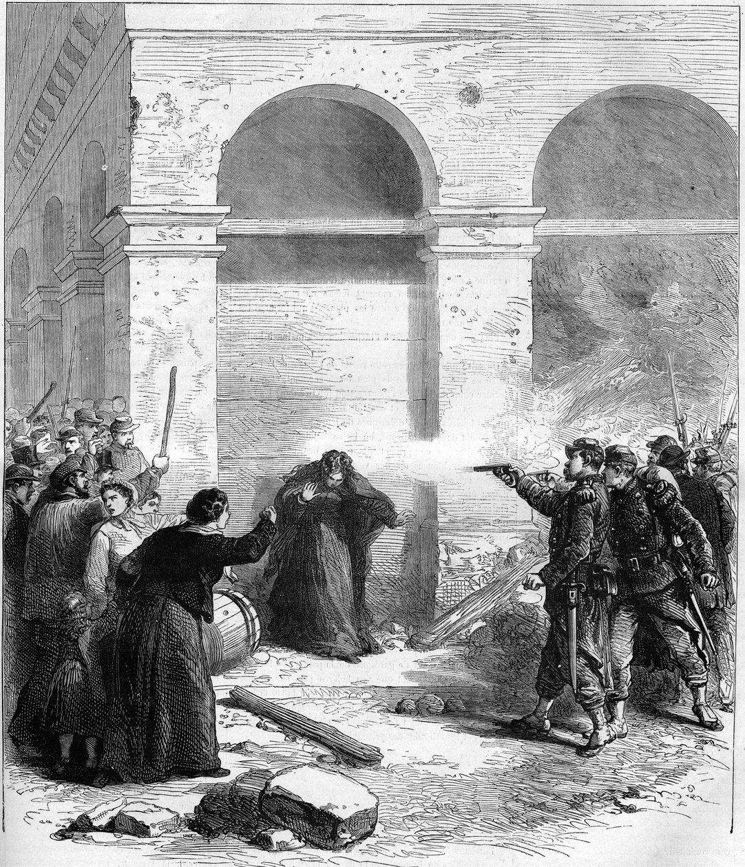 Pariserkommunen i 1871. Petroleumsoverraskelse rue de Rivoli. av Unknown artist