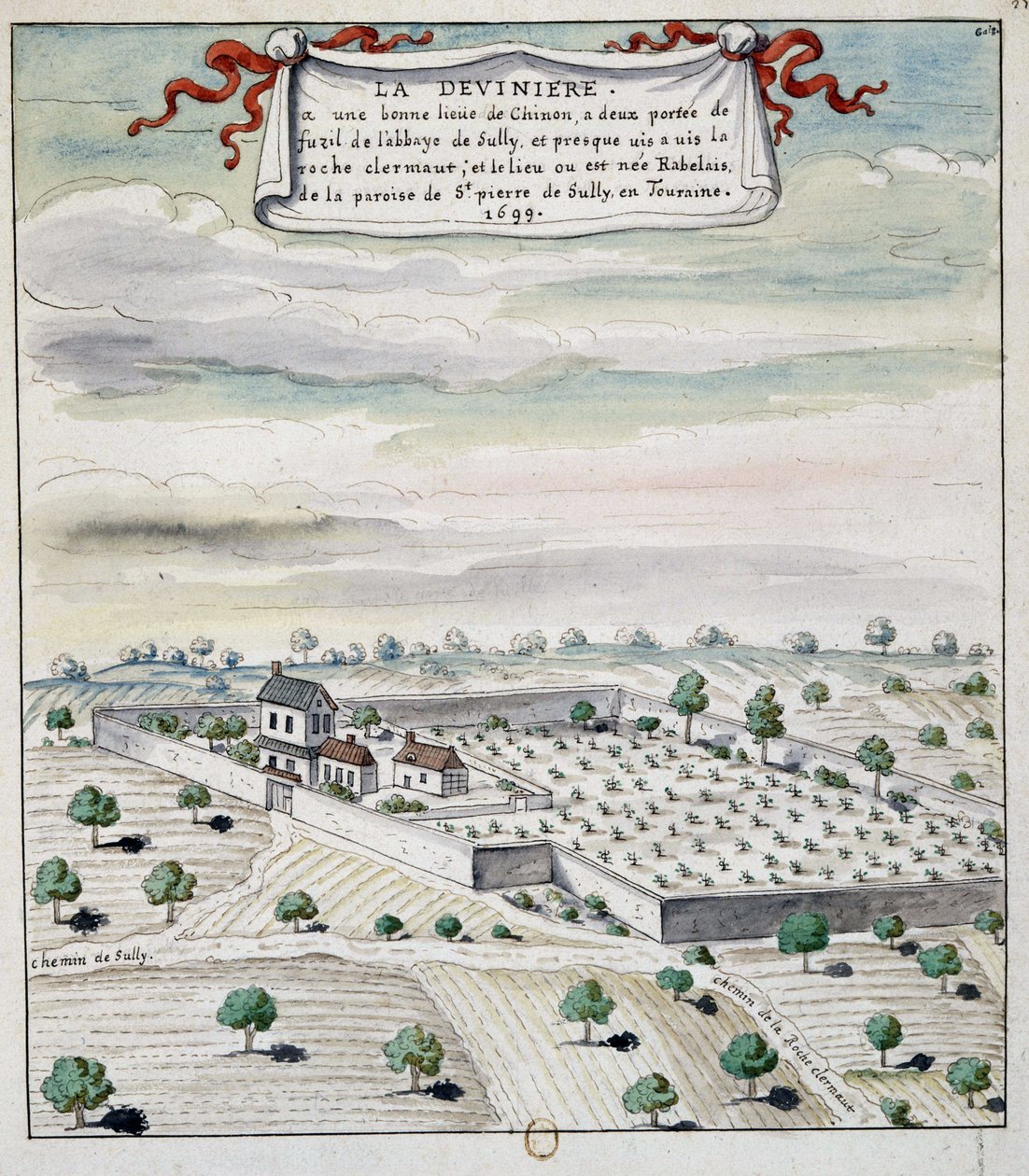 La Devinière (1699), fødestedet til Rabelais av Unknown artist